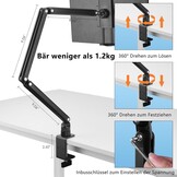 Verstelbare Tablet & Monitor Standaard Zwart - 34% Korting
