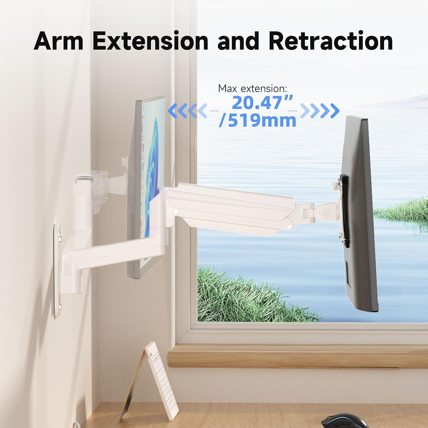 Suptek Gasveer Monitorarm Wit (13-32 inch, 9kg) - 33% Korting