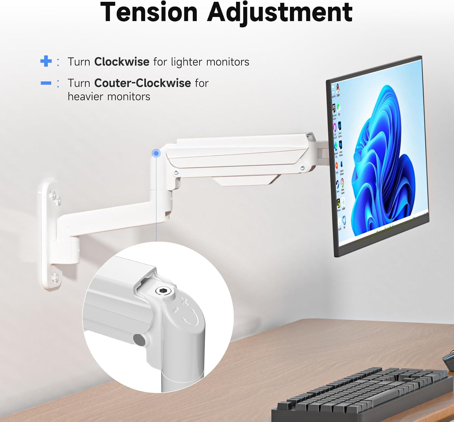 Suptek Gasveer Monitorarm Wit (13-32 inch, 9kg) - 33% Korting