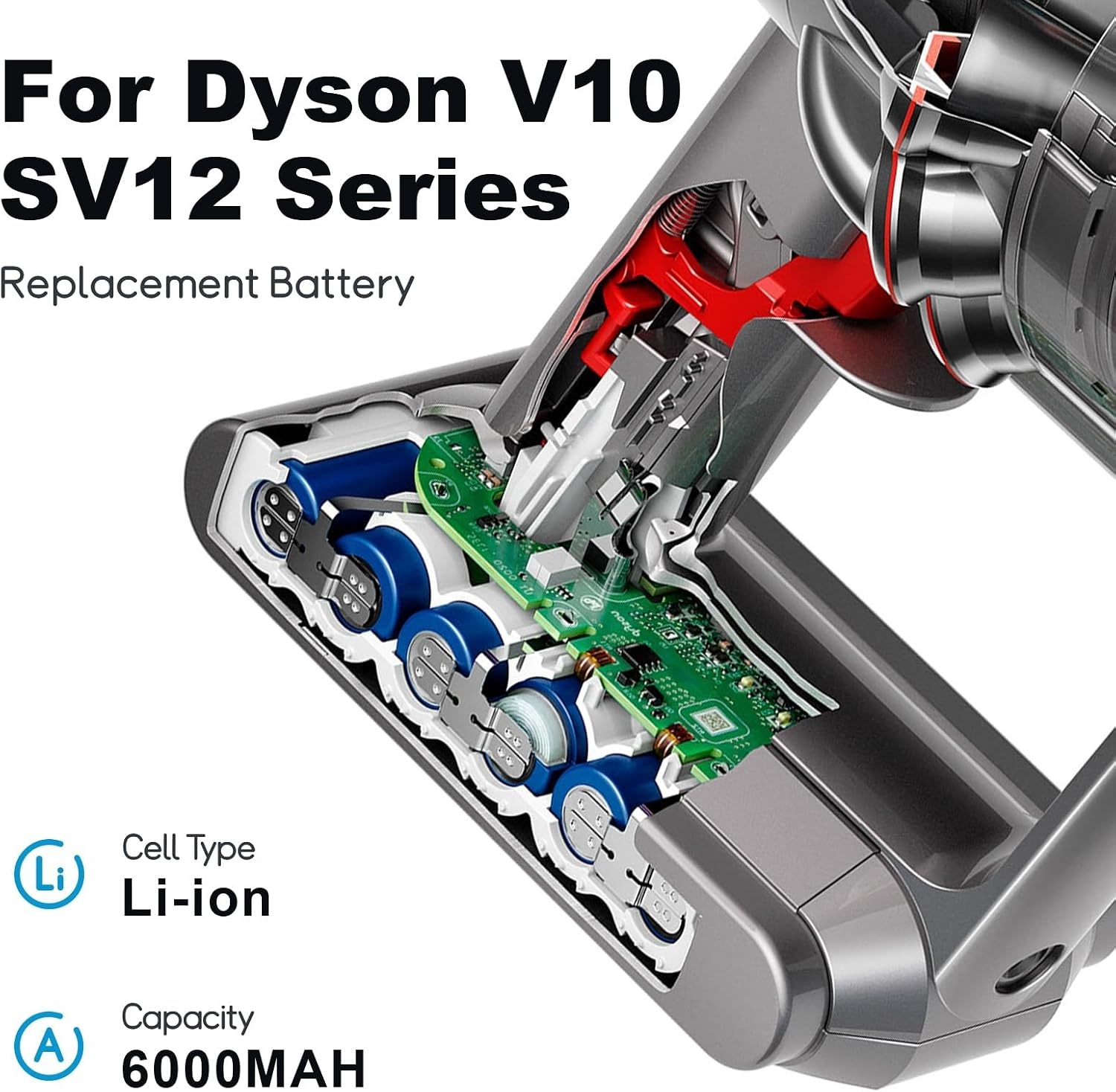 6000mAh Dyson V10 Accu (SV12) - 33% Korting