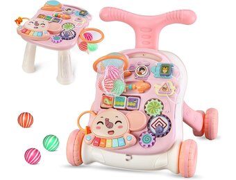 Itslife Babywalker & Speeltafel Roze - 34% Korting