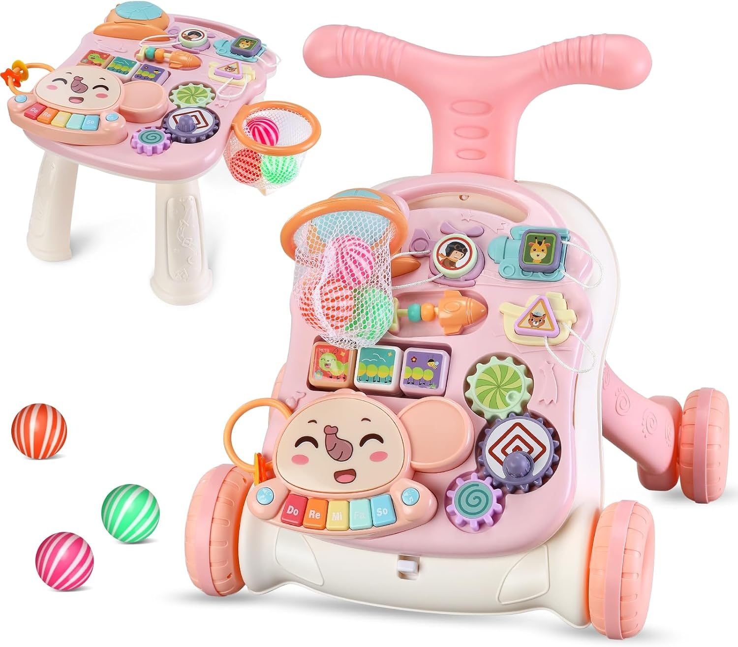 Itslife Babywalker & Speeltafel Roze - 34% Korting