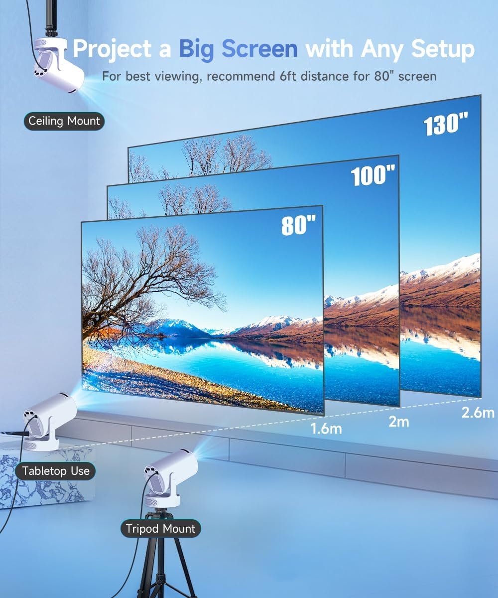 Magcubic HY300pro+ 4K Mini Projector - WiFi6, 180° Rotatie, 34% Korting