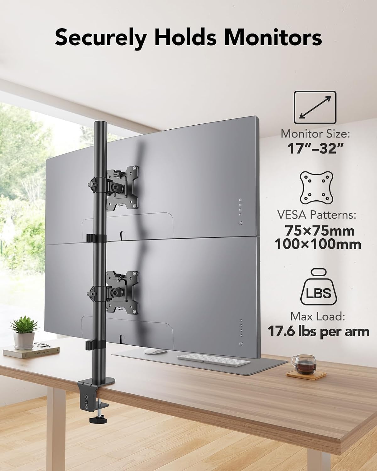 Dubbele Monitorstandaard HUANUO - 2x 17-32" Schermen - Zwart - 34% Korting