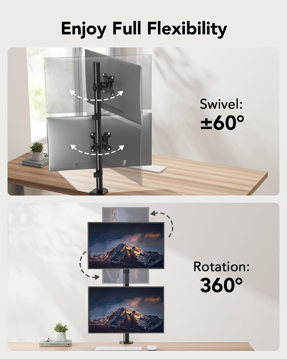 Dubbele Monitorstandaard HUANUO - 2x 17-32" Schermen - Zwart - 34% Korting