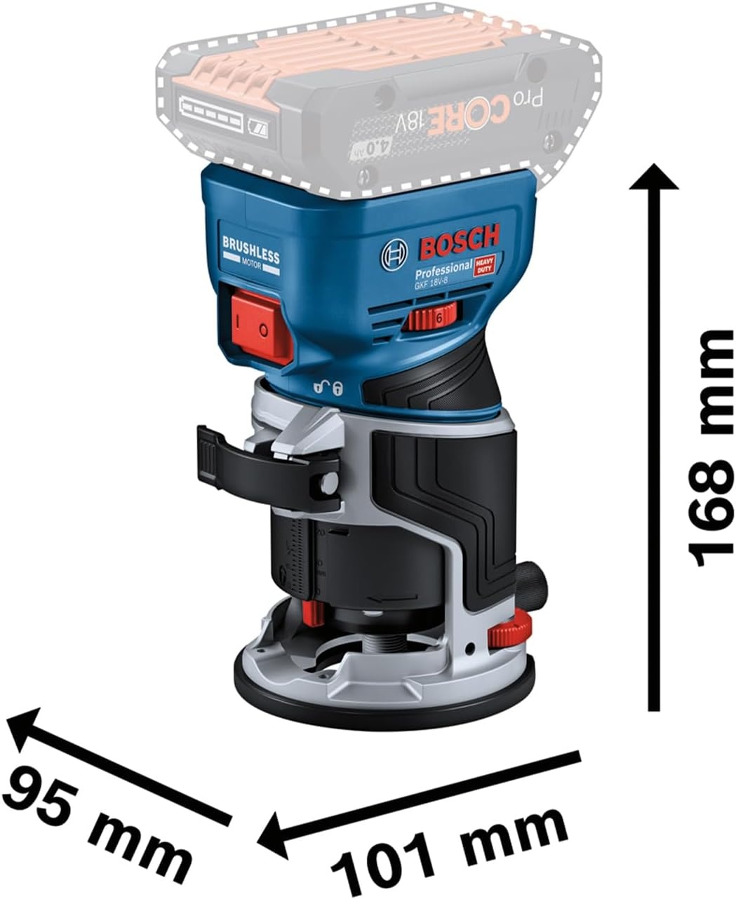 Bosch GKF 18V-8 Accu Bovenfreesmachine (60% korting) - Excl. Accu