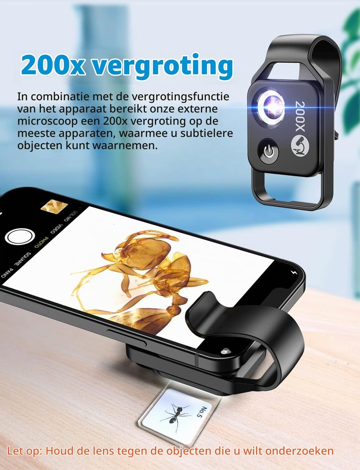 APEXEL 200x Telefoonmicroscoop Zwart - 33% Korting