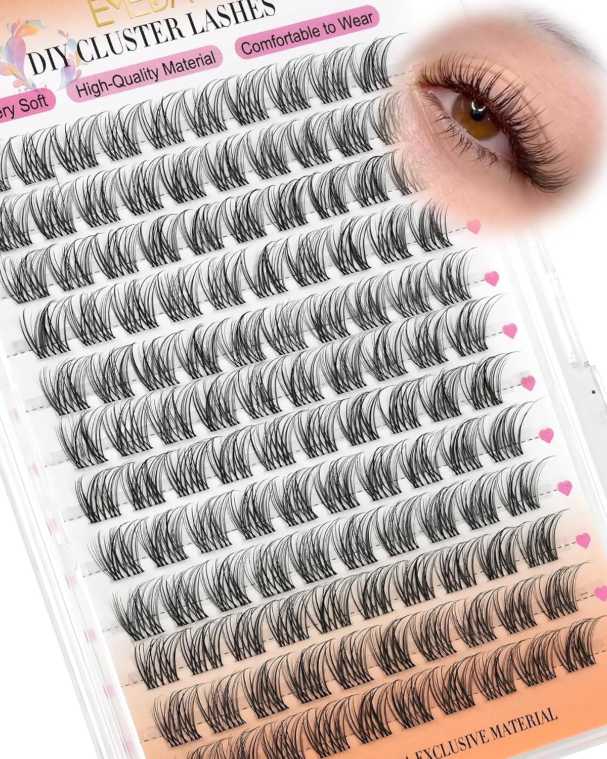 EMEDA Wimperclusters voor Fox Eye Effect, 10-13mm, Natuurlijk - 40% Korting