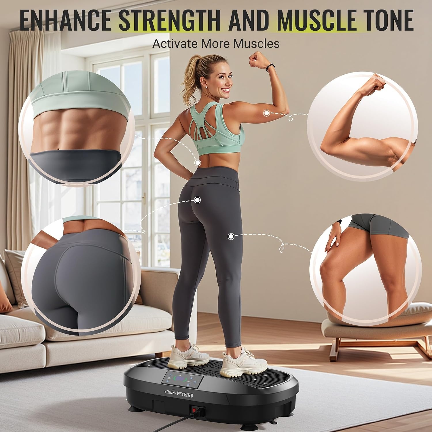 FLYBIRD Trillingsplaat Workout - 120 Snelheden - 34% Korting!