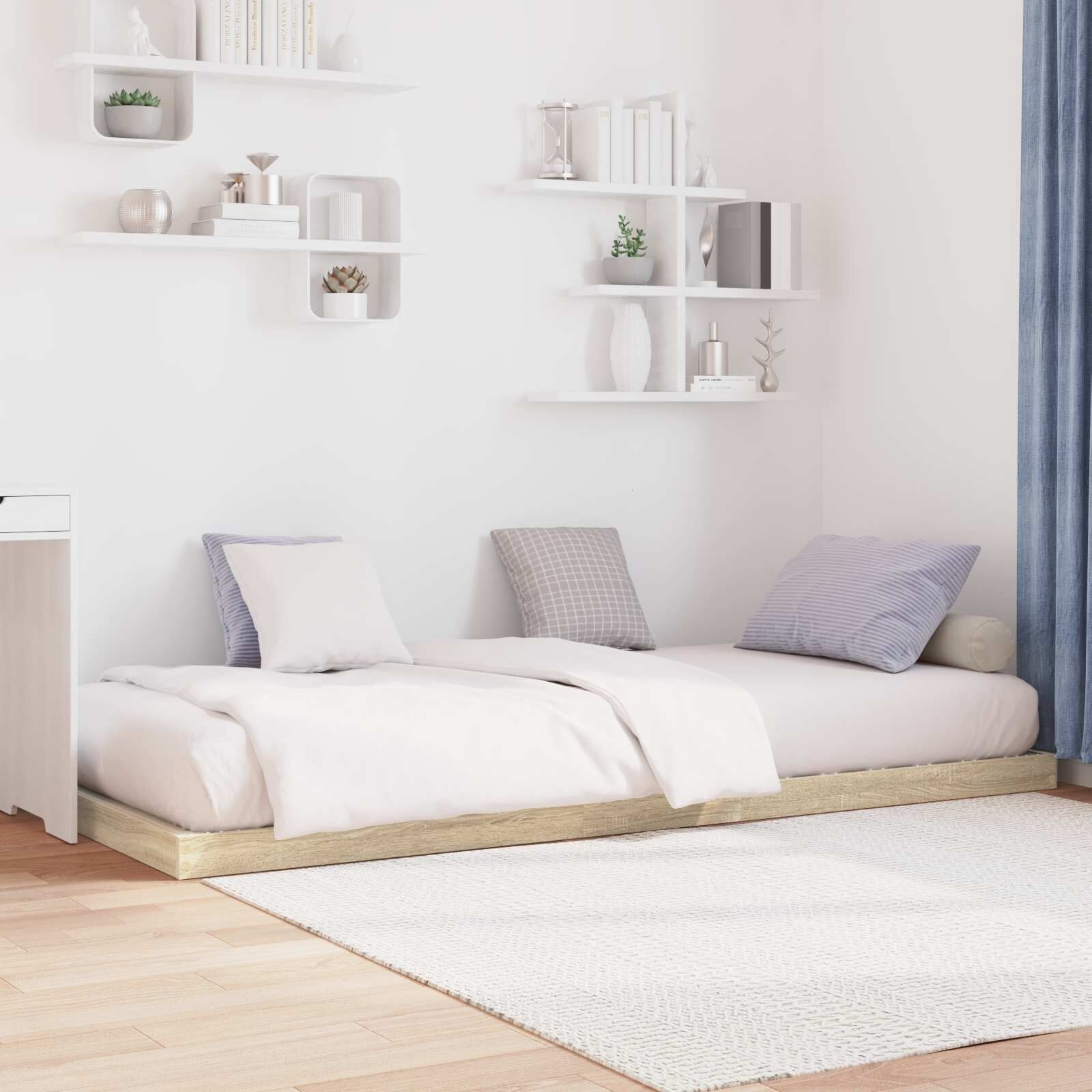 VidaXL Vloer Bedframe Sonoma Eiken 80x200cm - 34% Korting