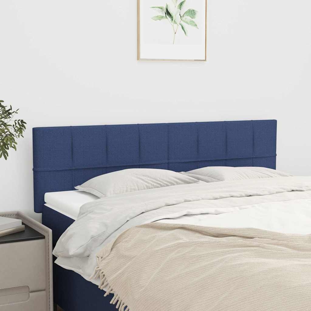 vidaXL Hoofdbord 144x5x78/88 cm Stof Blauw - 53% Korting