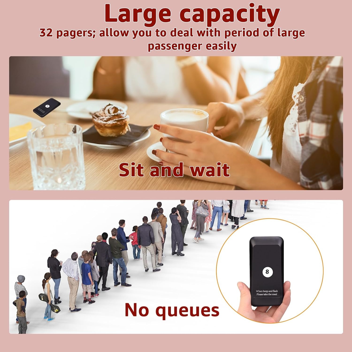 Retekess TD157 Draadloos Oproepsysteem 32 Pagers - Restaurant Pager 30% Korting