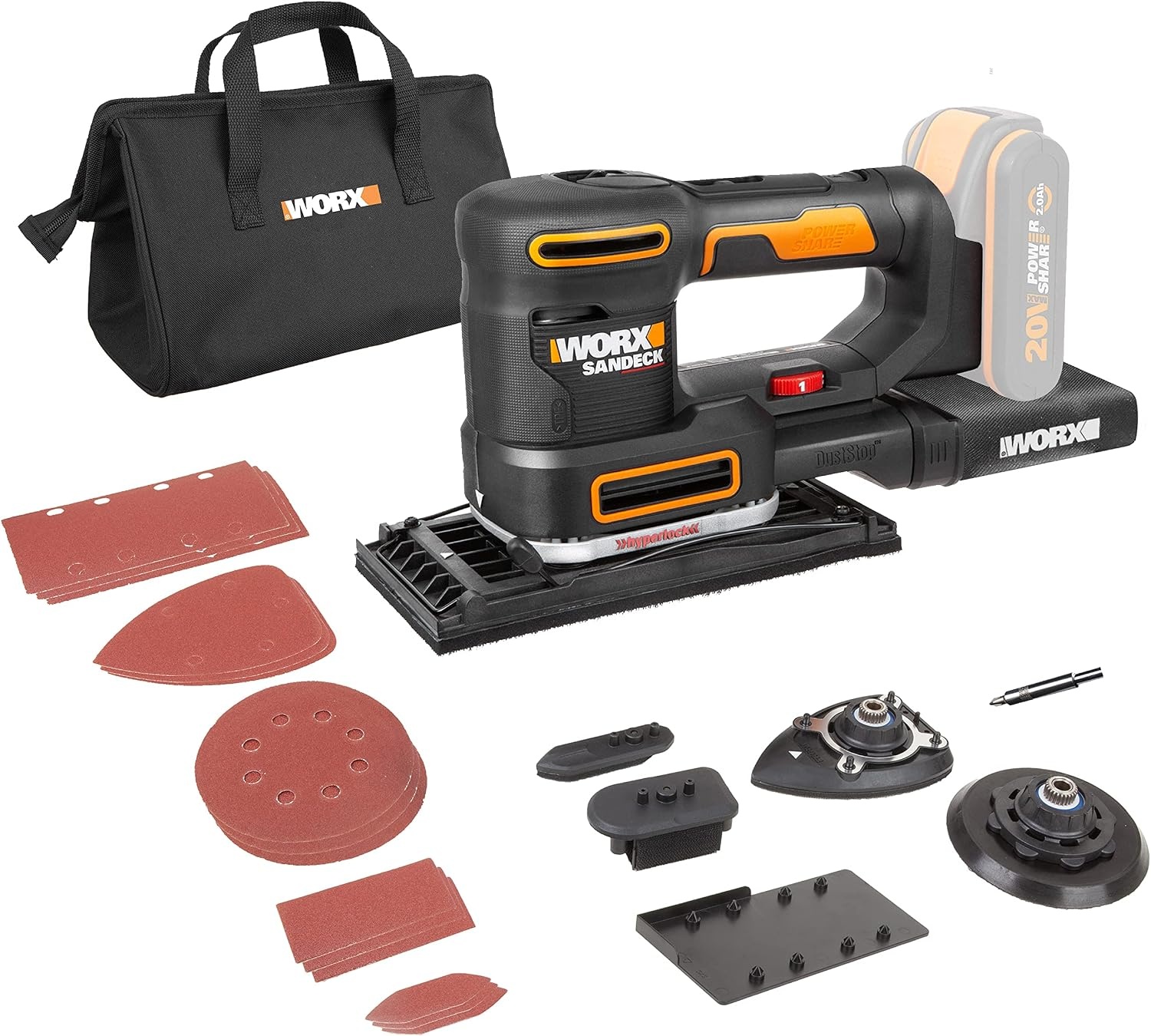 WORX WX820.9 Multifunctionele Schuurmachine 20V - 54% Korting