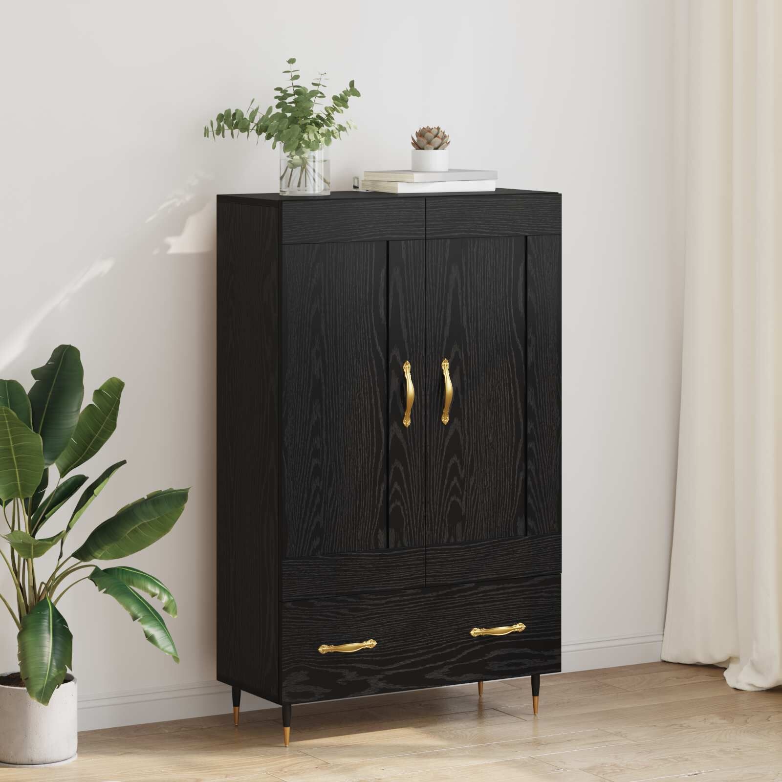 Highboard Zwart Eiken 69,5 x 31 x 115 cm - 54% Korting