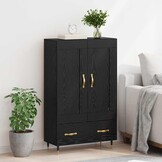 Highboard Zwart Eiken 69,5 x 31 x 115 cm - 54% Korting