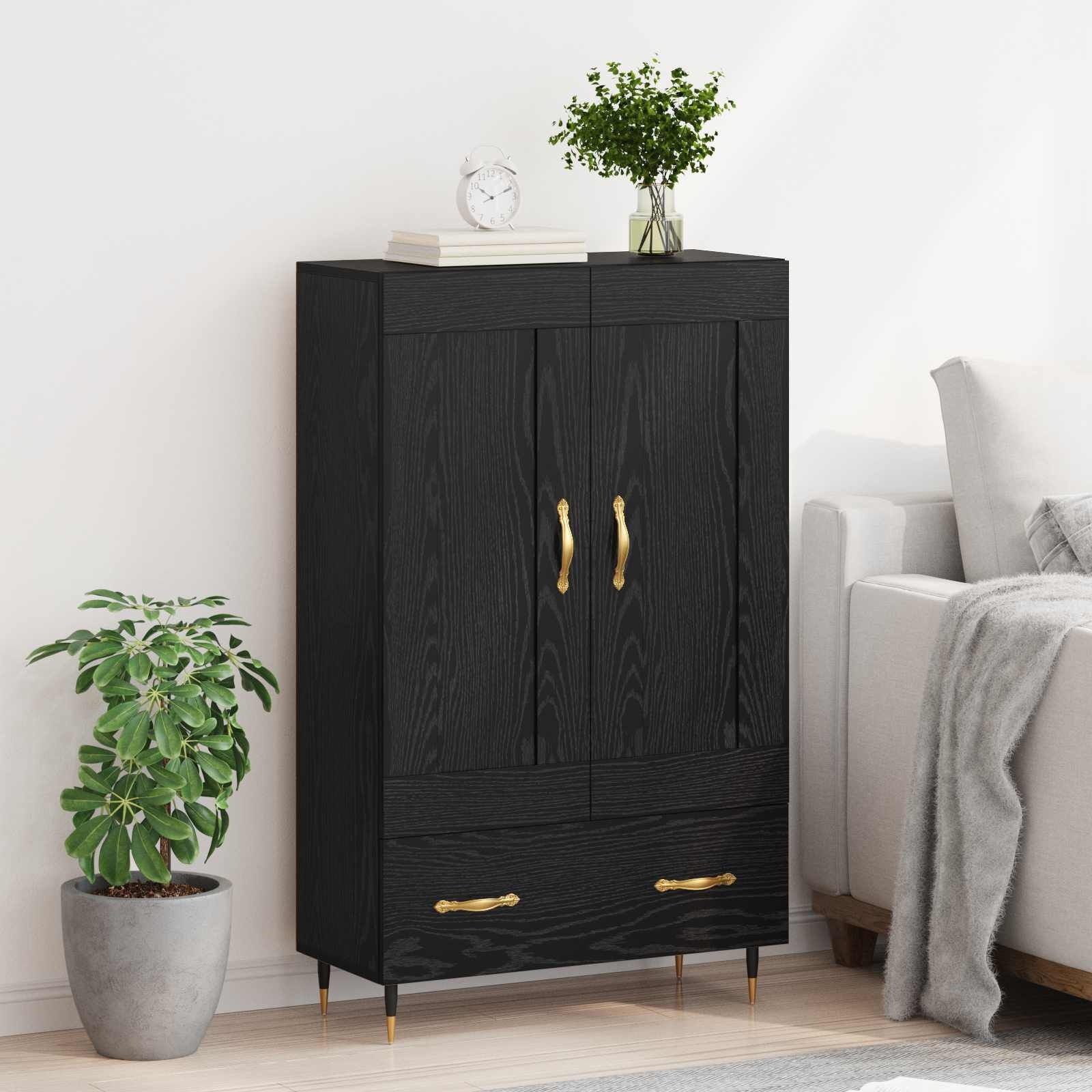 Highboard Zwart Eiken 69,5 x 31 x 115 cm - 54% Korting