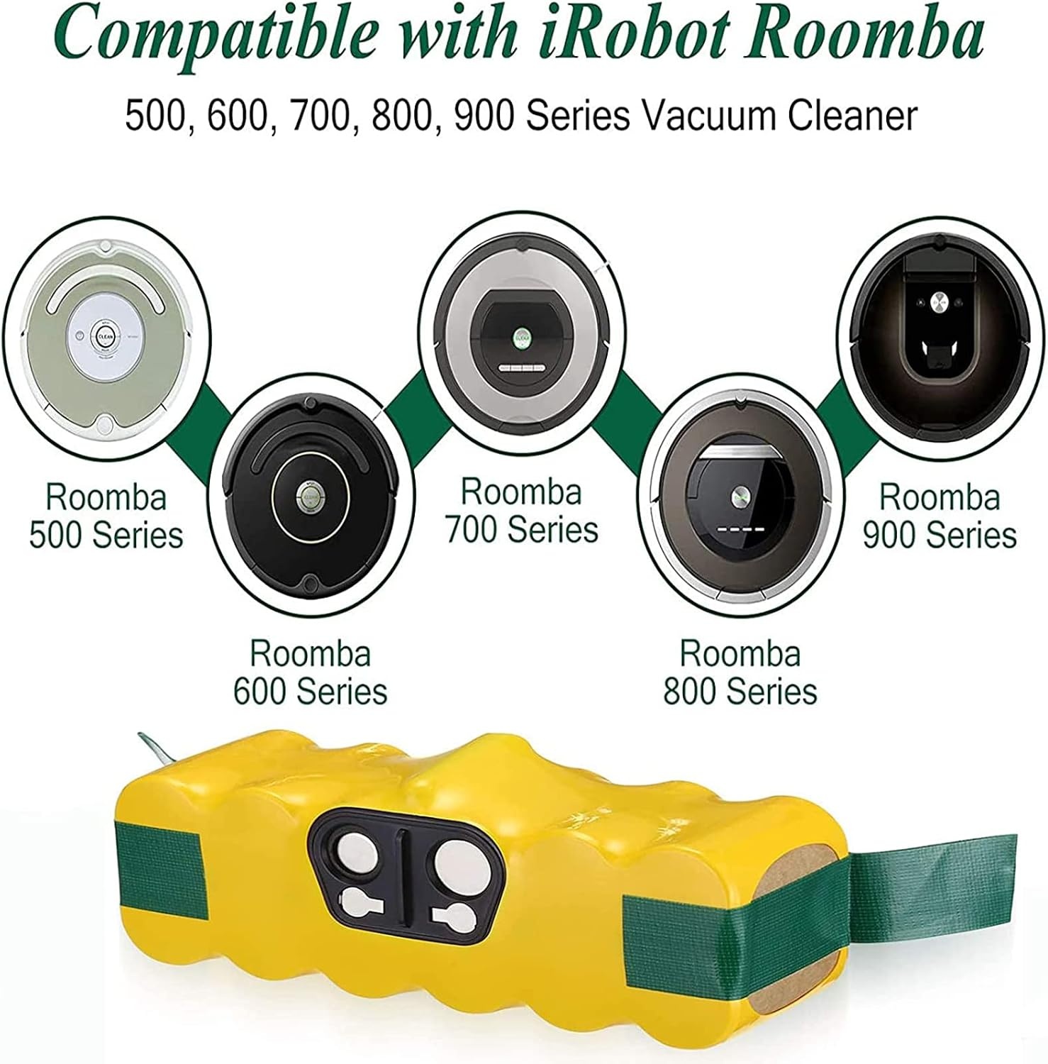 BATTOOL Vervangende Accu voor iRobot Roomba 14,4V 5000 mAh Ni-MH Geel - 28% Korting!