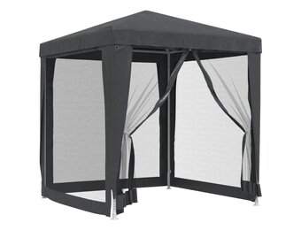 VidaXL Partytent 2x2m Antraciet met 4 Mesh Zijwanden - 34% Korting