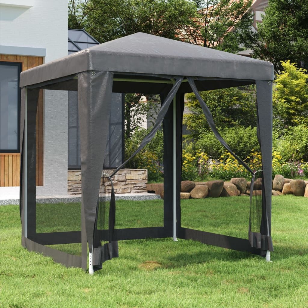 VidaXL Partytent 2x2m Antraciet met 4 Mesh Zijwanden - 34% Korting