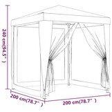 VidaXL Partytent 2x2m Antraciet met 4 Mesh Zijwanden - 34% Korting
