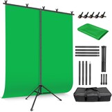 JEBUTU Green Screen 1.5x2m met Statief & Klemmen - 50% Korting
