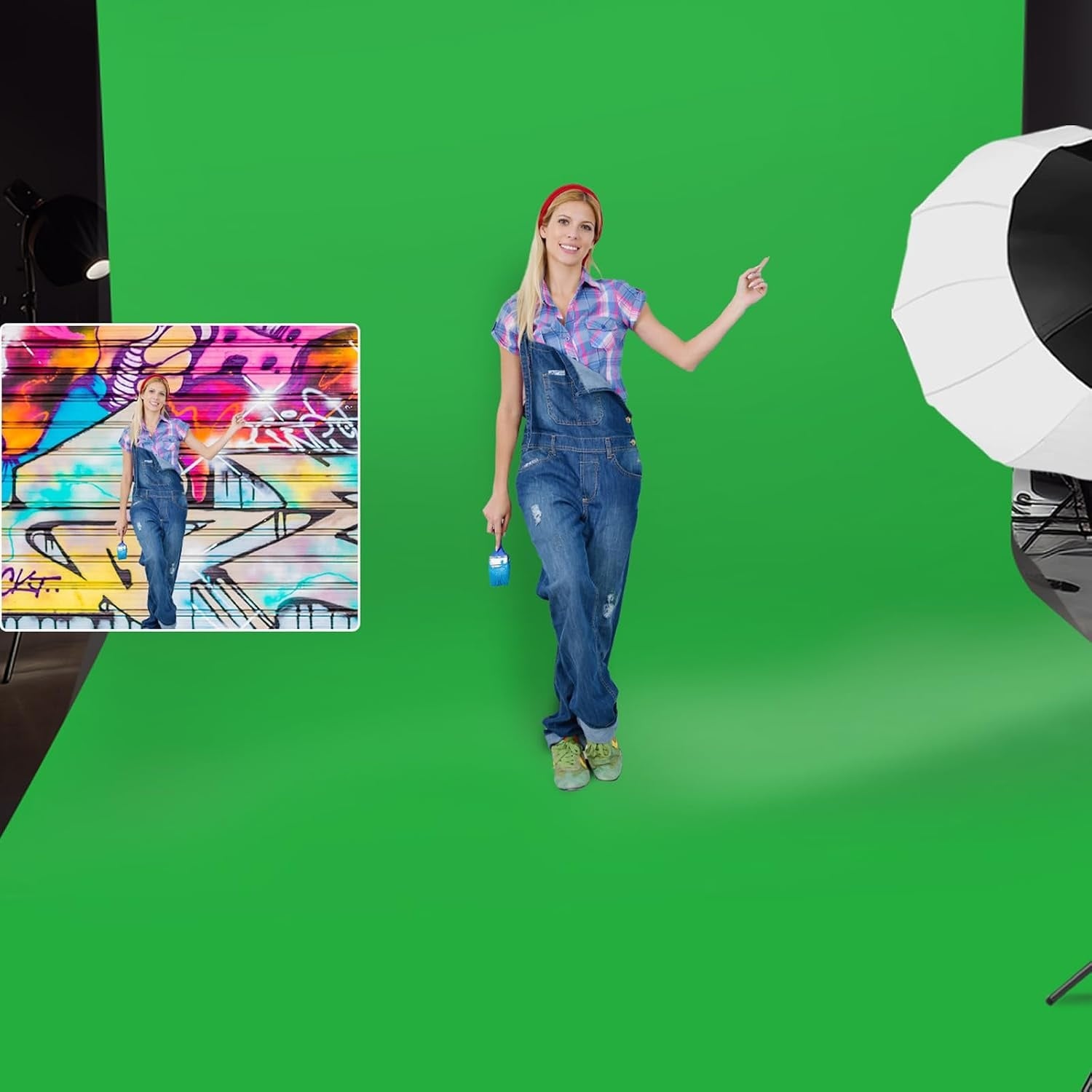 JEBUTU Green Screen 1.5x2m met Statief & Klemmen - 50% Korting