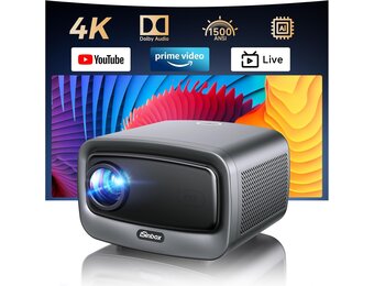 iSinbox JY821 4K Smart Beamer - 1500 ANSI Lumen, WiFi 6 - Grijs (35% Korting)