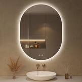 Ovale LED Spiegel 60x80cm met Verlichting & Ontdooifunctie - 34% Korting