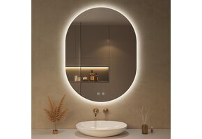 Ovale LED Spiegel 60x80cm met Verlichting & Ontdooifunctie - 34% Korting