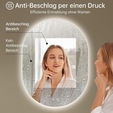 Ovale LED Spiegel 60x80cm met Verlichting & Ontdooifunctie - 34% Korting