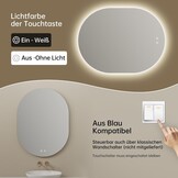 Ovale LED Spiegel 60x80cm met Verlichting & Ontdooifunctie - 34% Korting
