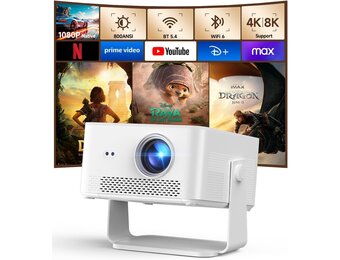 Beamer 1080P 4K Native 800 ANSI met Android 14 & WiFi 6 (35% Korting)