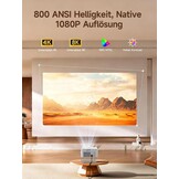 Beamer 1080P 4K Native 800 ANSI met Android 14 & WiFi 6 (35% Korting)