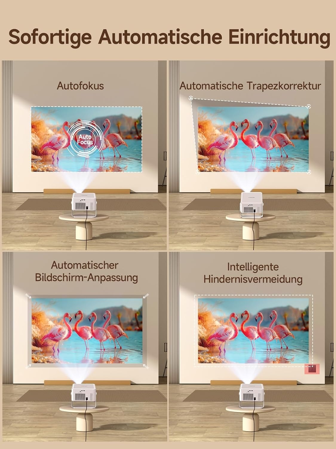 Beamer 1080P 4K Native 800 ANSI met Android 14 & WiFi 6 (35% Korting)