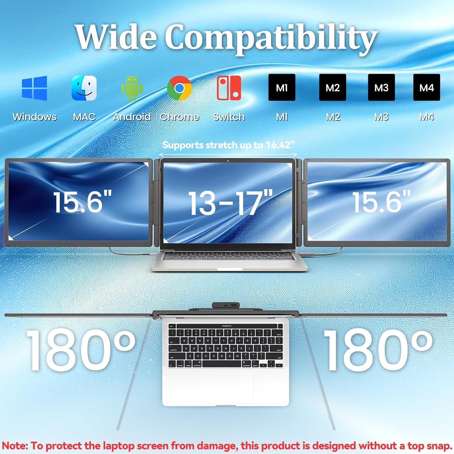 Triple Laptop Scherm Extender 15.6" FHD IPS met 10.000mAh Powerbank - 35% Korting