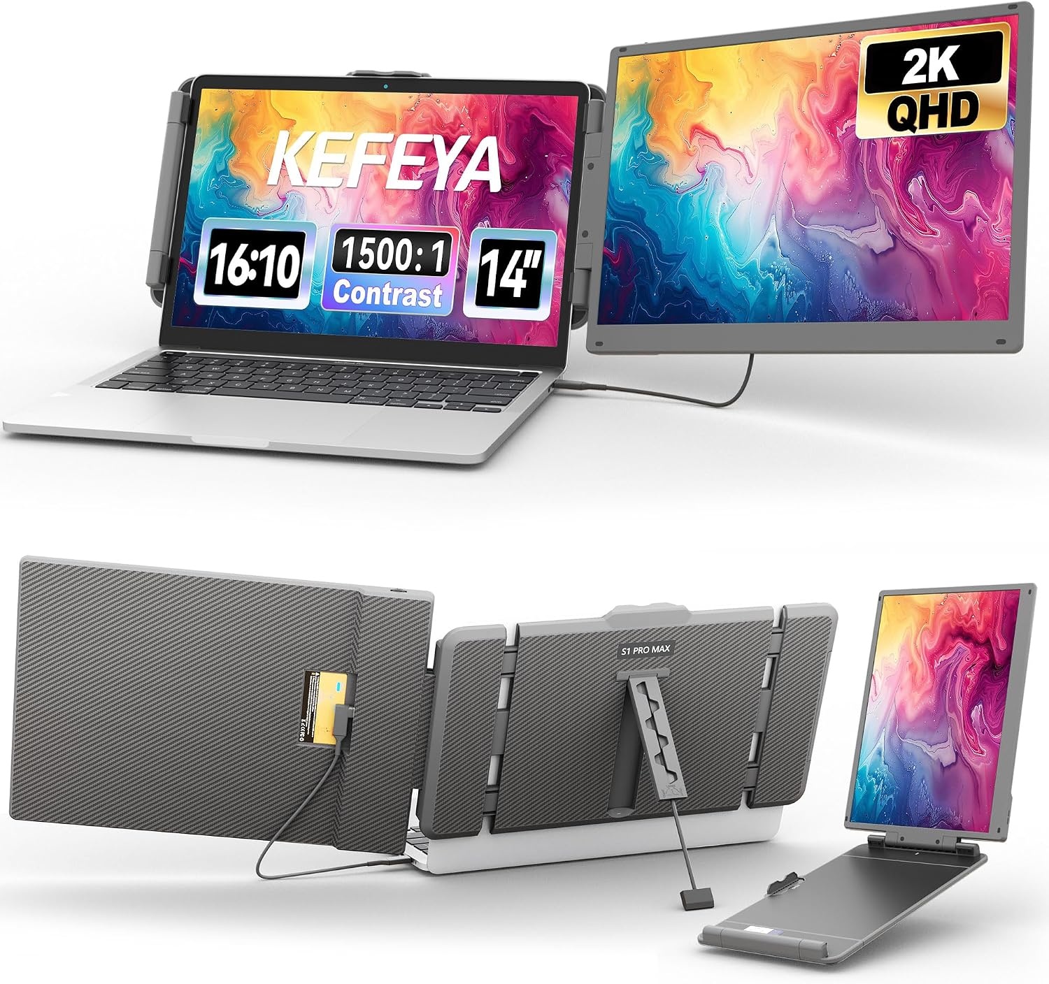 Triple Laptop Scherm Extender 15.6" FHD IPS met 10.000mAh Powerbank - 35% Korting