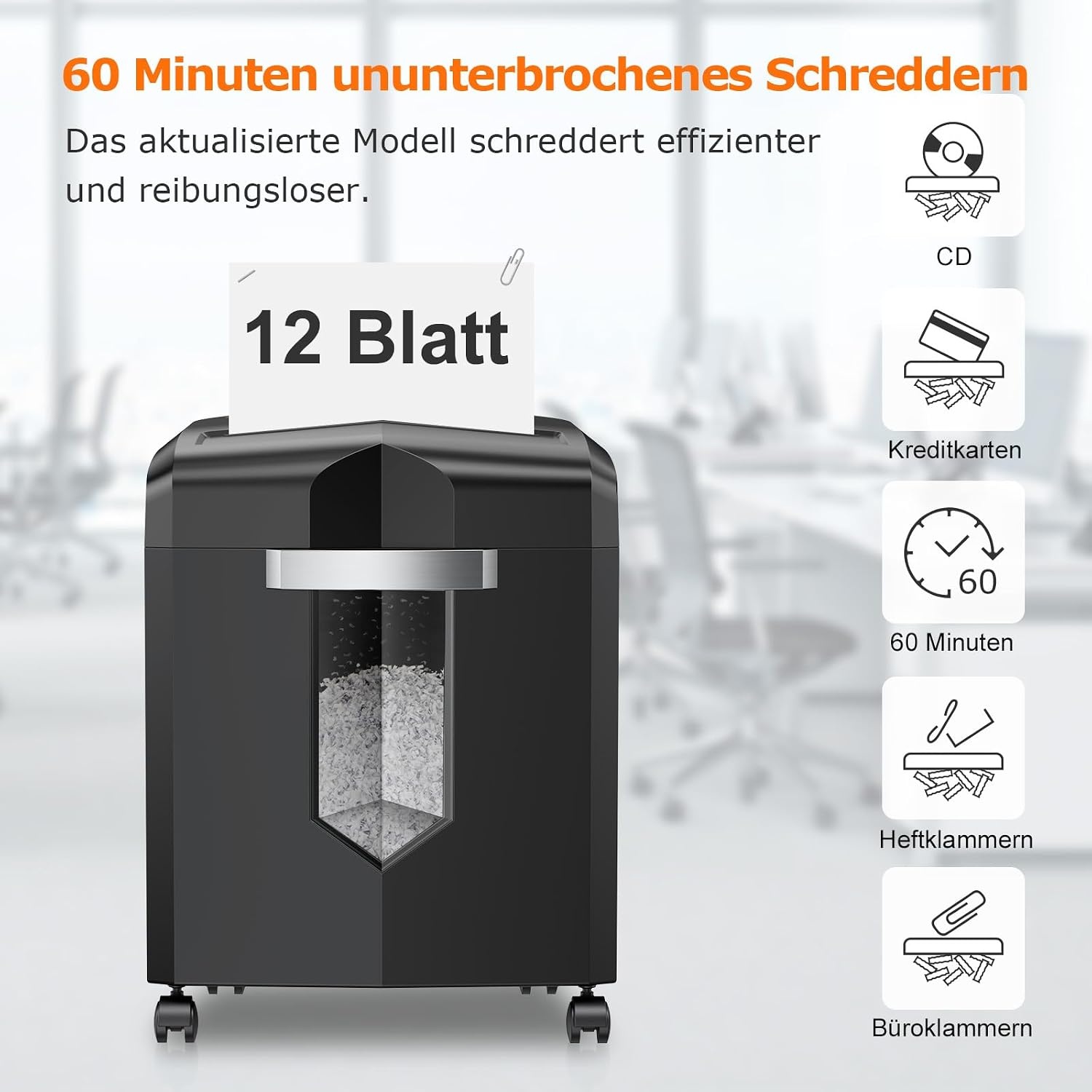 Papiervernietiger P-4: 16L, Zwart, Vernietigt CD's & Creditcards - 34% Korting