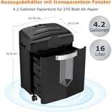 Papiervernietiger P-4: 16L, Zwart, Vernietigt CD's & Creditcards - 34% Korting