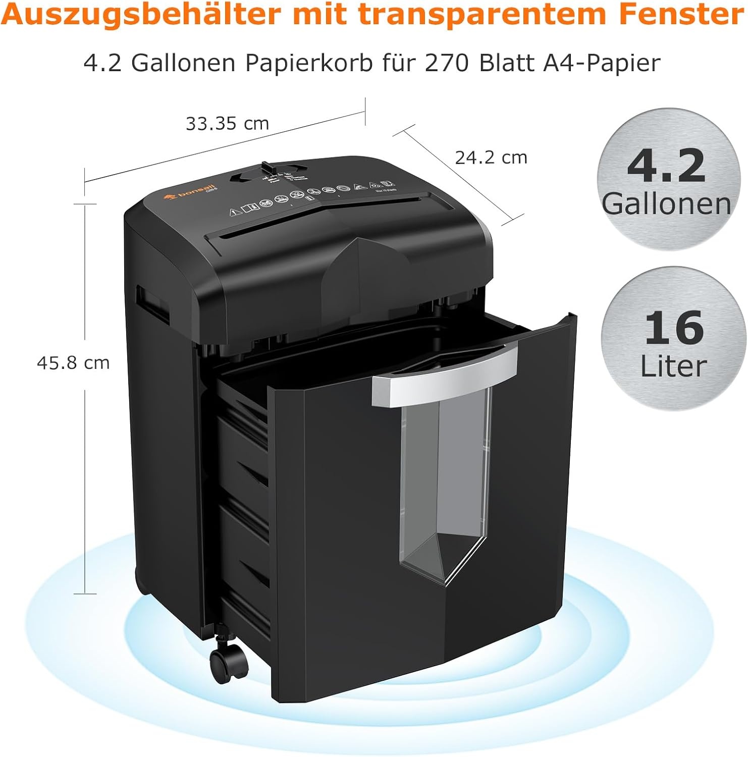 Papiervernietiger P-4: 16L, Zwart, Vernietigt CD's & Creditcards - 34% Korting