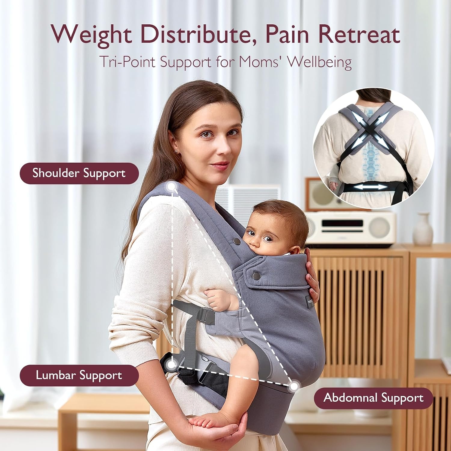 Ergonomische Babydrager Grijs (3-20 kg) - 34% Korting