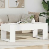 Salontafel Wit 110x50x41cm Bewerkt Hout - 53% Korting