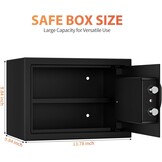 KABISAFE Elektronische Kluis 25L - Zwart - Cijferslot & Sleutel - 25x35x25 cm - 34% Korting