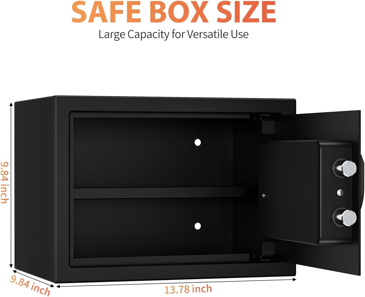 KABISAFE Elektronische Kluis 25L - Zwart - Cijferslot & Sleutel - 25x35x25 cm - 34% Korting