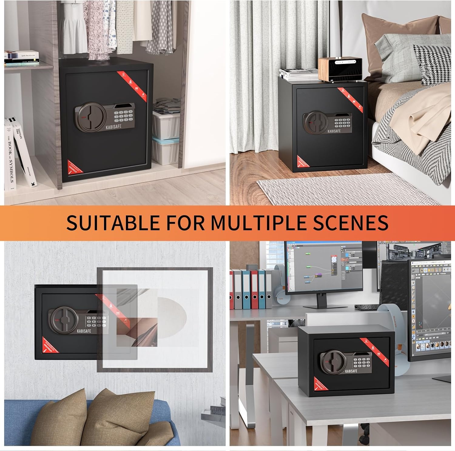 KABISAFE Elektronische Kluis 25L - Zwart - Cijferslot & Sleutel - 25x35x25 cm - 34% Korting