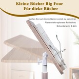 Verrijdbare Boekenstandaard met Bijzettafel Wit 50-130 cm (34% Korting)