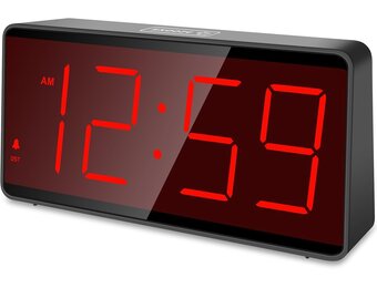 Eachui Digitale Wekker - Batterijgevoed, Grote Cijfers, Dimbaar - 34% Korting