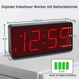 Eachui Digitale Wekker - Batterijgevoed, Grote Cijfers, Dimbaar - 34% Korting