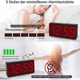 Eachui Digitale Wekker - Batterijgevoed, Grote Cijfers, Dimbaar - 34% Korting