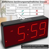 Eachui Digitale Wekker - Batterijgevoed, Grote Cijfers, Dimbaar - 34% Korting