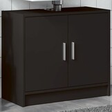 vidaXL Wastafelkast Zwart 63x29x55 cm Bewerkt Hout - 34% Korting